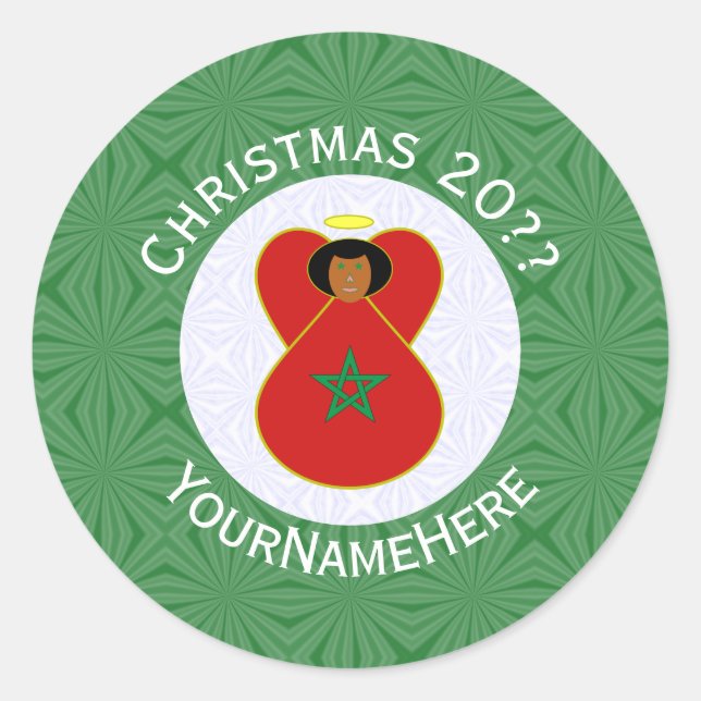 Adesivo Bandeja Anjo de Natal do Marrocos Personalizada (Frente)
