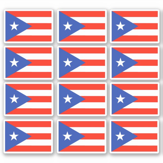 Adesivo Bandera Boricua Puerto Rican Flag 6"x6" Stickers (Frente)
