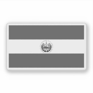 Adesivo Bandera de El Salvador - preto e branco