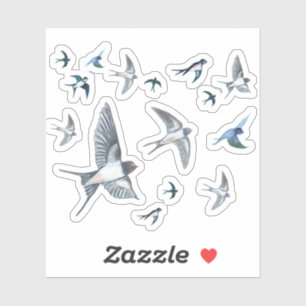 Adesivo Bando de andorinhas em voo 