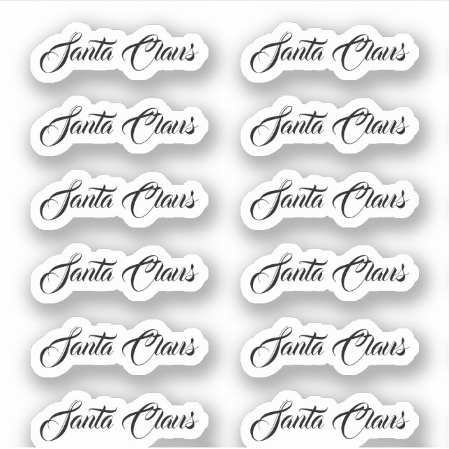 Adesivo Bandung Sticker de Assinatura do Pai Natal Beijo (Frente)