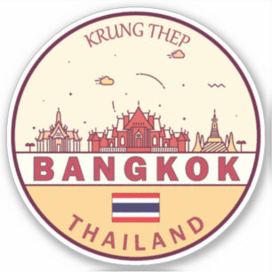 Adesivo Bangkok Tailândia Cidade do Skyline Emblem