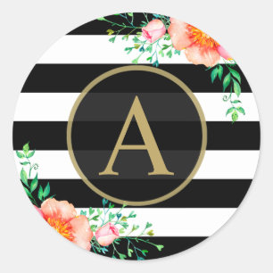 Adesivo Banho branco preto Dourado floreal