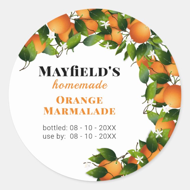 Adesivo Banho de Fruta laranja | Rótulo de emperramento (Frente)