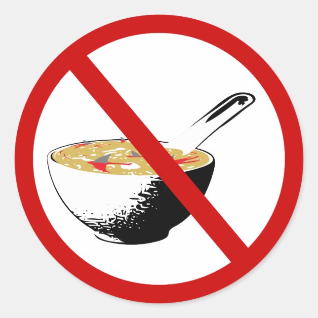Adesivo banir sopa de barbatanas de tubarão (Frente)