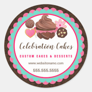 Adesivo Banner Cupcake de Pop de bolos de  escalado