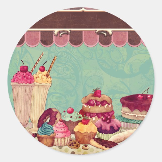 Adesivo Banner de Sinal de Grupo do cupcake (Frente)