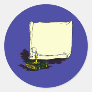 Adesivo Banner de Vintage e Livro com Modelo de Vela