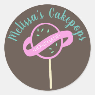 Adesivo Banner Logo Cakepop Padaria Caseira Espirais