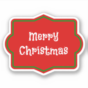 Adesivo Banner vermelho Feliz Natal, texto branco