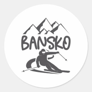 Adesivo Bansko Skiing Snowboard Bulgária Resort Distres