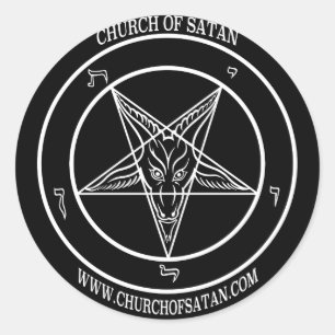 Adesivo Baphomet Church of Satã name & URL