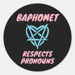 Adesivo Baphomet Respeita Pronouns Transgender