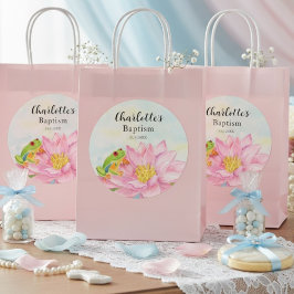 Adesivo Baptism Pink Waterlily & Tree Frog