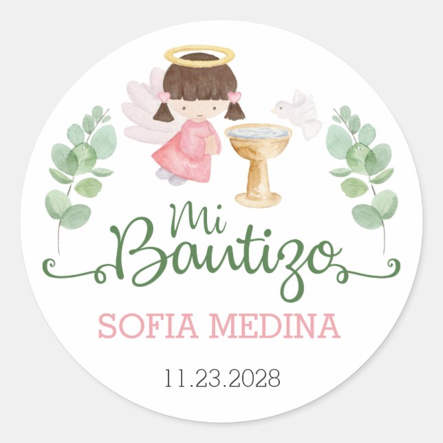 Adesivo Baptism Stickers Girls Bautizo espanhol Español (Frente)