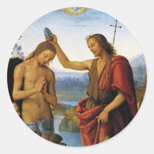 Adesivo Baptismo do cristo por Pietro Perugino