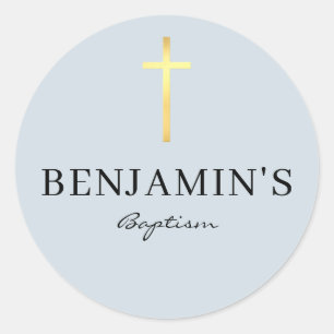 Adesivo BAPTISMO SEAL - azul-bebê amarelo-fino