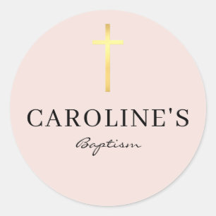 Adesivo BAPTISMO SEAL cor-de-rosa-bebê fino