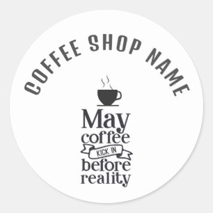Adesivo Baqueta de café com Tipografia engraçada e bonita