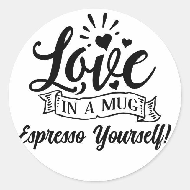 Adesivo Baqueta de café Expresso, engraçada e engraçada (Frente)