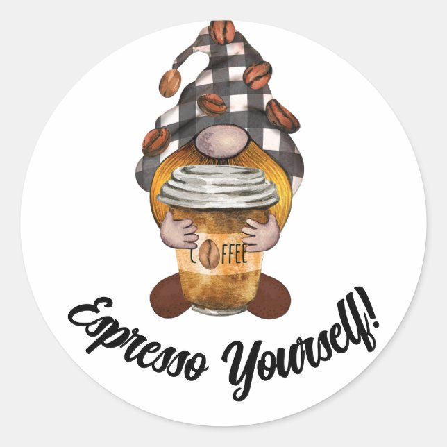 Adesivo Baqueta de café Expresso, engraçada e engraçada (Frente)