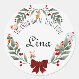 Adesivo Baquetas de presentes de Natal para animais bonito
