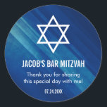 Adesivo Bar Azul Moderno Mitzvah<br><div class="desc">Marinho moderno,  Bar azul-cinza Mitzvah,  adesivos. Personalize facilmente favoritos para festas personalizados.</div>