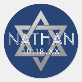Adesivo Bar Azul Silver Mitzvah Estrela do David Personali