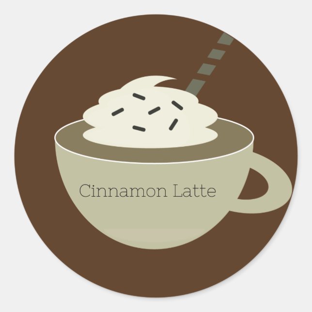Adesivo Bar de Café Xícara de Latte Negócios (Frente)