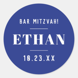 Adesivo Bar de nome personalizado ou Bat Mitzvah Modern Cl