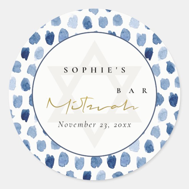 Adesivo BAR Dourado DE PONTOS DE ÁGUA DO ÍNDIGO AZUL BAT M (Frente)