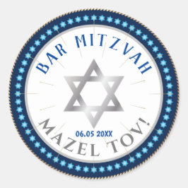 Adesivo Bar Feliz Mitzvah 20XX Decorativo Azul