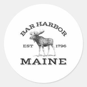 Adesivo Bar Harbor Maine Alce Caminhada Ao Ar Livre Acadia