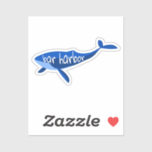 Adesivo Bar Harbour Maine Whale