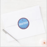 Adesivo BAR MITZVAH a azul-marrom moderno<br><div class="desc">pelo selo do massard Sticker do Bar do seu filho / Bat Mitzvah - use como selos de envelope ou favores para vestir a recepção.</div>