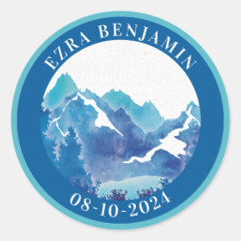 Adesivo Bar Mitzvah Azul Turquesa Majestoso da Montanha