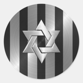Adesivo Bar Mitzvah Black and Silver Stripe Star de David