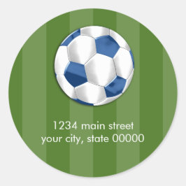 Adesivo Bar Mitzvah Blue and White Soccer Ball