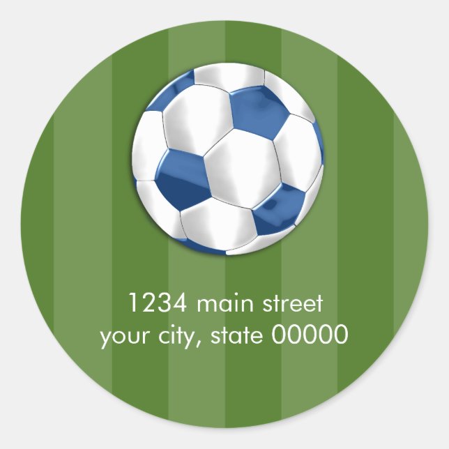 Adesivo Bar Mitzvah Blue and White Soccer Ball (Frente)