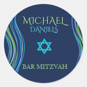Adesivo Bar Mitzvah Blue e Green Prayer Shawl