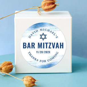 Adesivo Bar Mitzvah Bold Moderno Tipografia Marinho Azul 