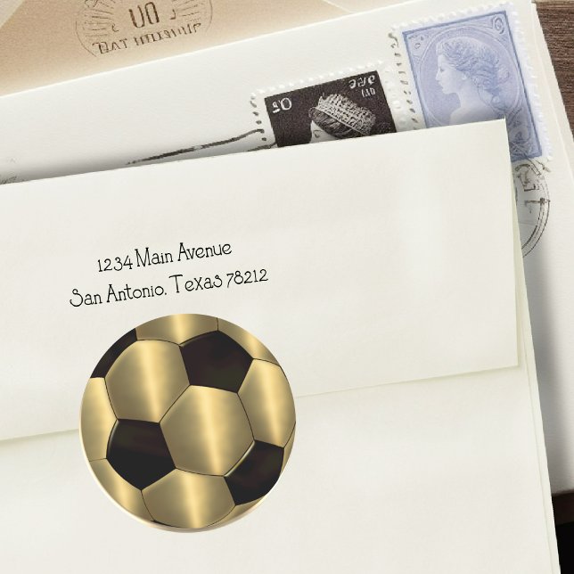 Adesivo Bar Mitzvah Dourada e bola de futebol negra (Criador carregado)