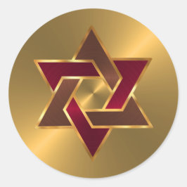 Adesivo Bar Mitzvah Dourado Estrela Vermelha Brown de Davi