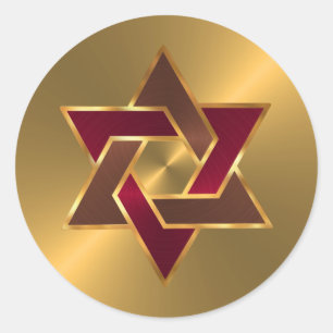 Adesivo Bar Mitzvah Dourado Estrela Vermelha Brown de Davi