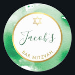 Adesivo BAR MITZVAH - estrela dourada - cor d'água verde-c<br><div class="desc">por kat massard >> WWW.SIMPLYSWEETPAPERIE.COM <<<</div>