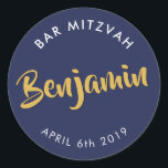 Adesivo BAR MITZVAH favorece o marinho moderno, azul, azul<br><div class="desc">pelo selo do massard Sticker do Bar Mitzvah do seu filho - use como selos de envelopes ou favores para vestir a recepção.</div>
