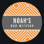 Adesivo BAR MITZVAH — laranja de cinza geométrica moderna<br><div class="desc">por kat massard >> https://linktr.ee/simplysweetpaperie <<<</div>