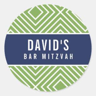 Adesivo BAR MITZVAH — marinho geométrico simples e mode