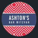Adesivo BAR MITZVAH - marinho geométrico simples vermelho<br><div class="desc">por kat massard >> https://linktr.ee/simplysweetpaperie <<<</div>