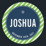 Adesivo BAR MITZVAH marinho verde simples de faixa moderna<br><div class="desc">por kat massard >> https://linktr.ee/simplysweetpaperie <<<</div>